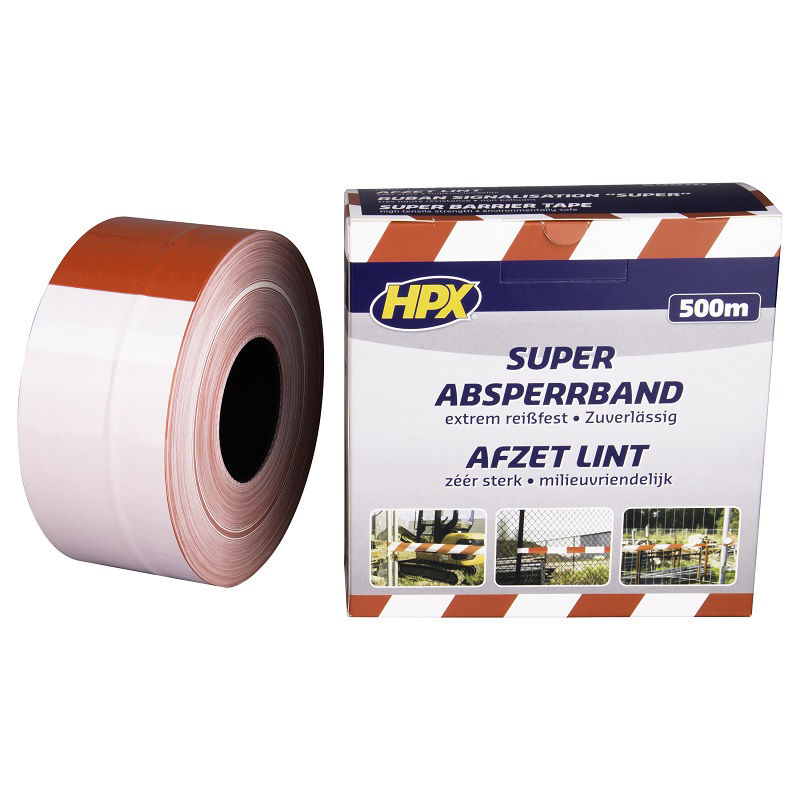 HPX Afzetlint Rood/Wit 8 cm x 500 m – Professioneel signaallint voor duidelijke afbakening