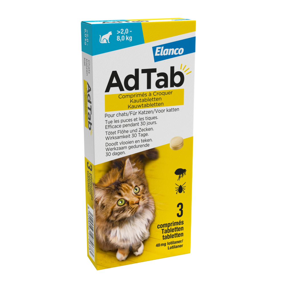 Elanco AdTab kauwtabletten kat (>2,0 - 8,0 kg)