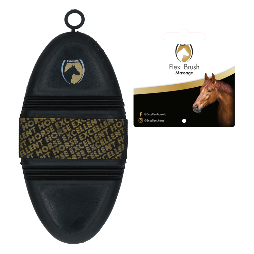 Excellent Horse Flexi Brush Massage Black