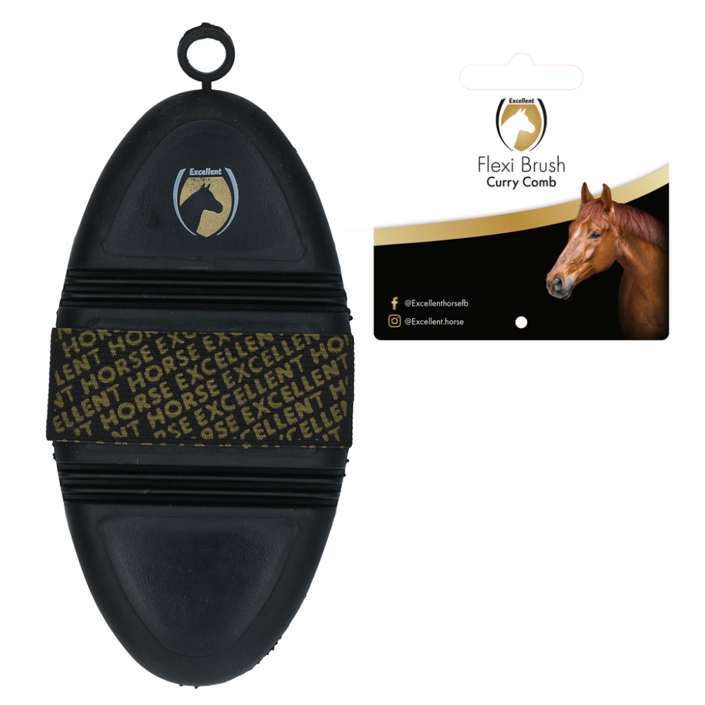 Excellent Horse Flexi Brush Curry Comb Black