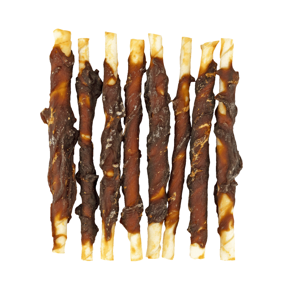 Braaaf Rawhide Roll Sticks Eend - 8 st.