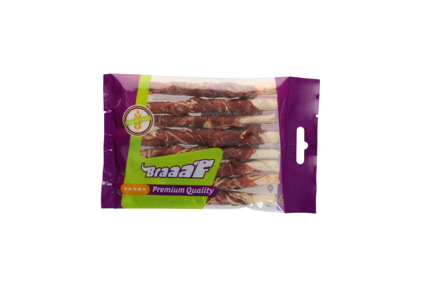 Braaaf Rawhide Roll Sticks Lam & Vis - 8 st.