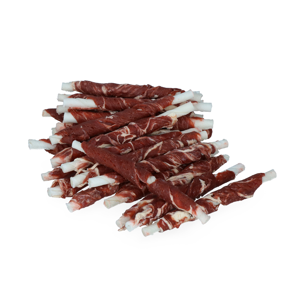 Braaaf Rawhide Roll Sticks Rund & Vis - 25 st.