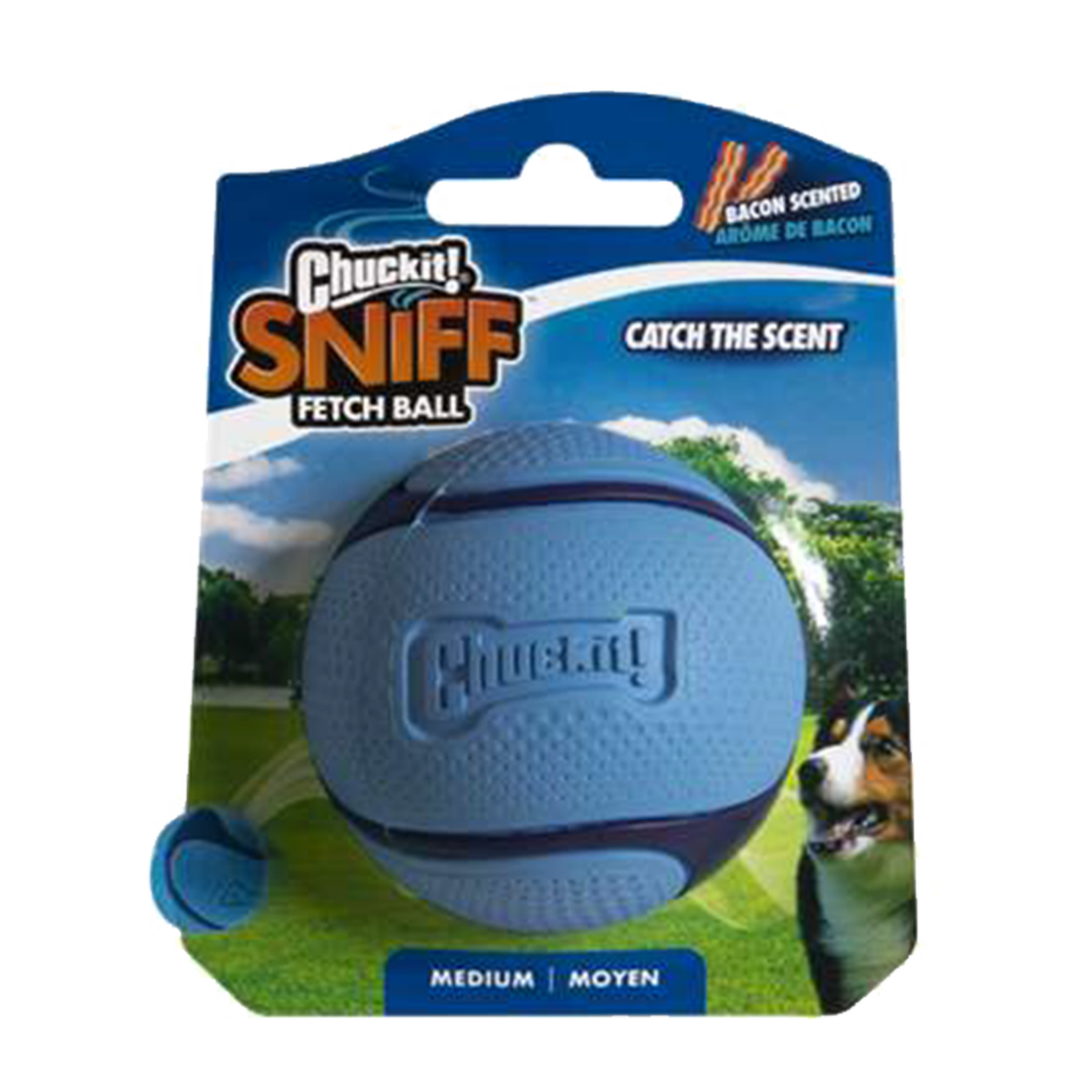 Chuckit Sniff Fetch Ball Bacon MD 1-pack
