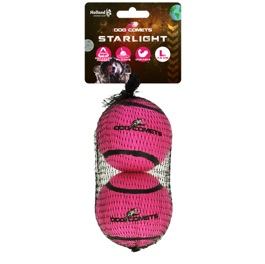 Dog comets Starlight Tennisbal  L Roze 2st