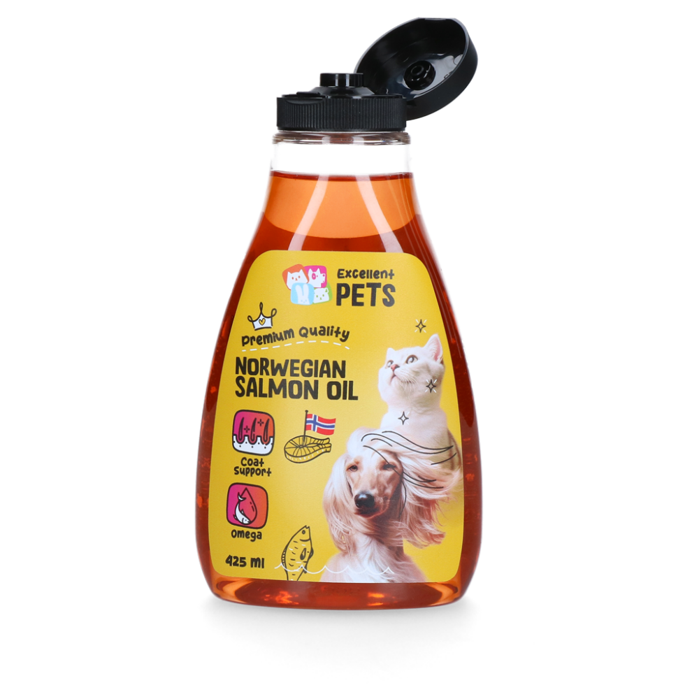 Excellent Pets Noorse Zalmolie 425 ml (knijpflacon)