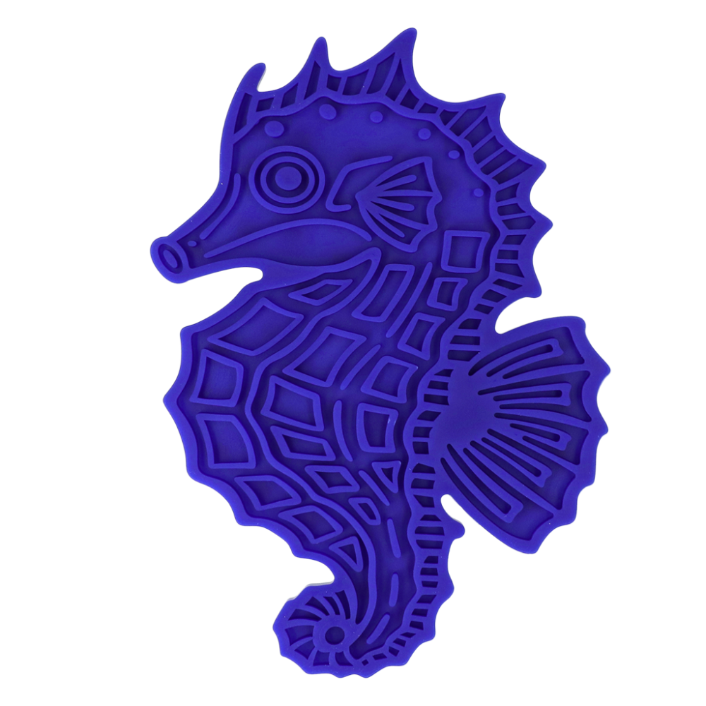 Eat Slow Live Longer Lick Mat Seahorse Blauw