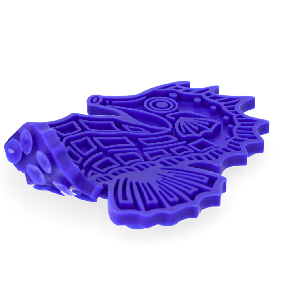 Eat Slow Live Longer Lick Mat Seahorse Rood