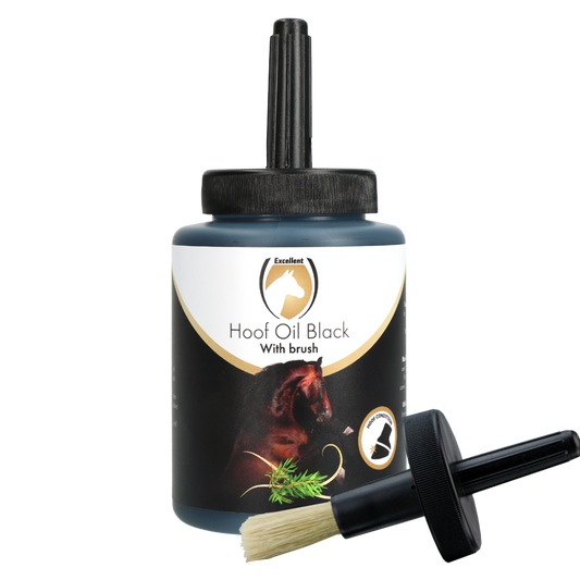 Excellent Horse Hoof Oil Black with brush 500 ml