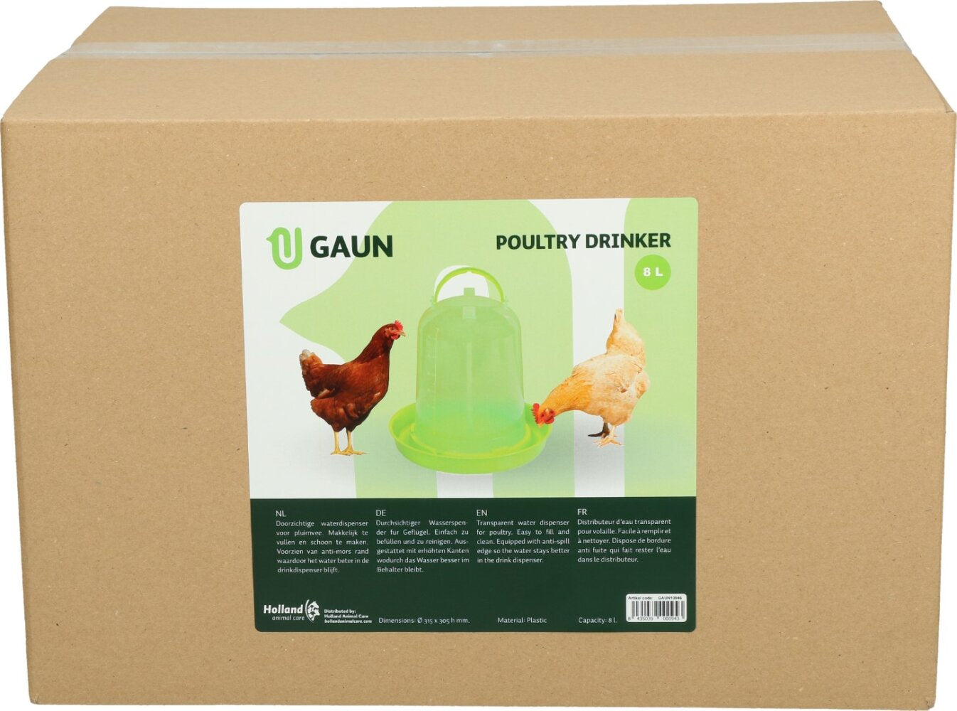 Gaun Pluimvee Drinktoren Limoengroen 8 l
