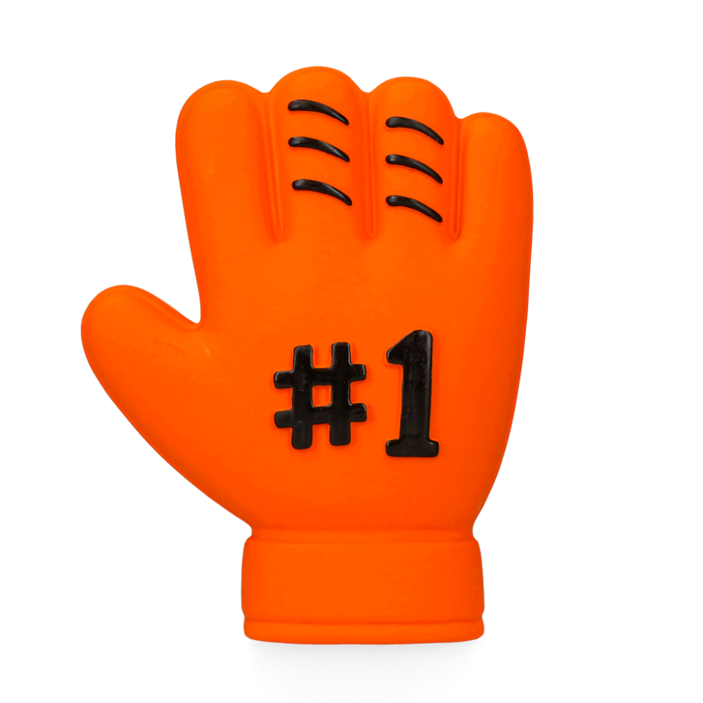 Oranje Latex Hondenspeeltjes WK Handschoen