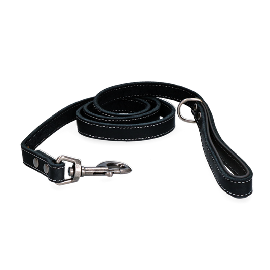 Spotted! Pro Leren Hondenlijn Zwart 1,8x130cm