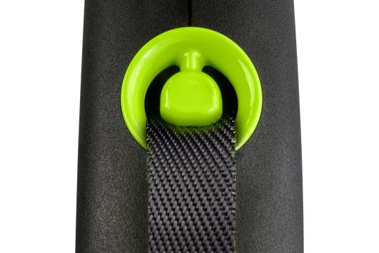 Flexi Rollijn Black Design - Tot 25 KG - Brede Band - 5 Meter - Zwart & Groen