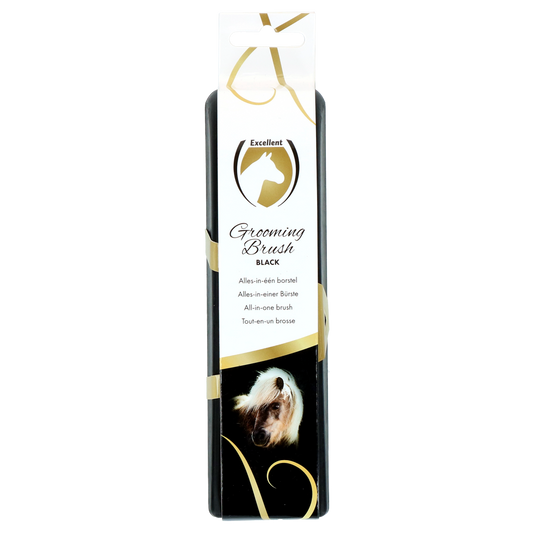 Excellent Horse Grooming Brush Medium zwart