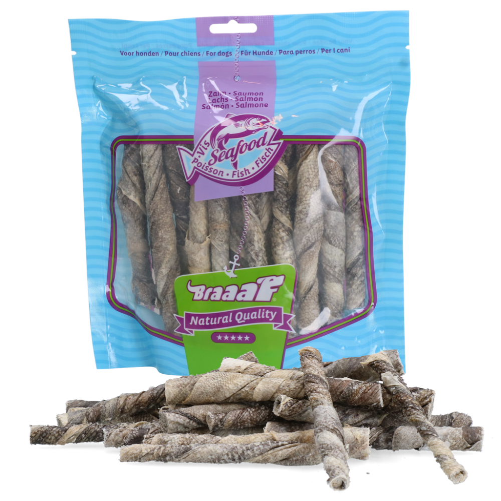 Braaaf Salmon Roll sticks 12cm - 175 gram