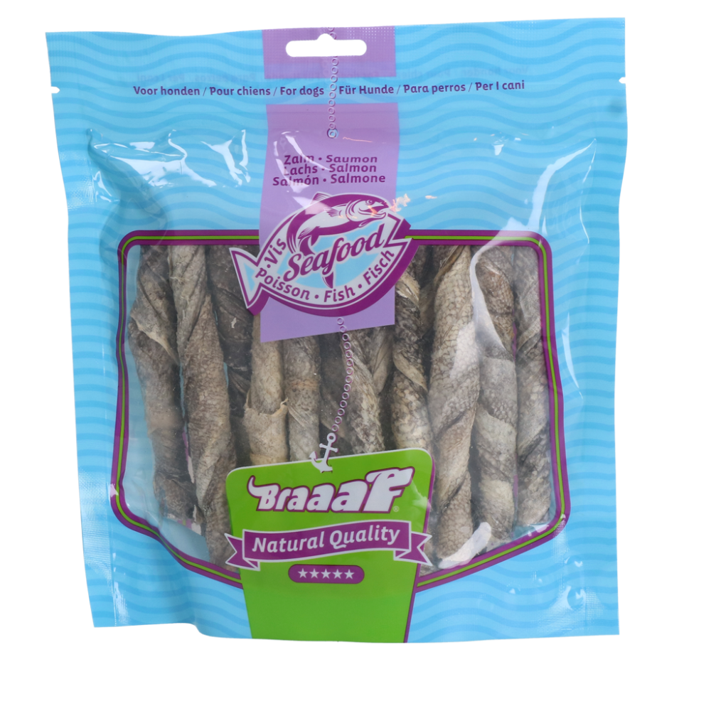 Braaaf Salmon Roll sticks 12cm - 175 gram