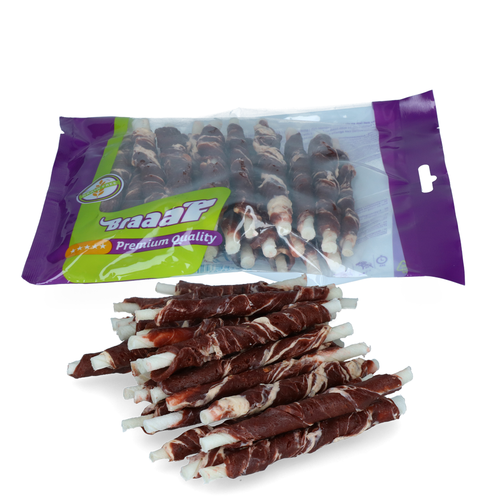 Braaaf Roll sticks 12 cm lam en vis