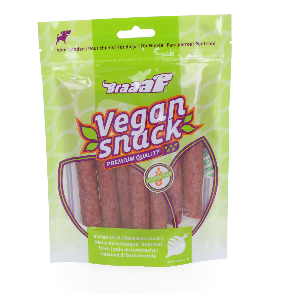 Braaaf VEGAN snack rode biet stick 80 g