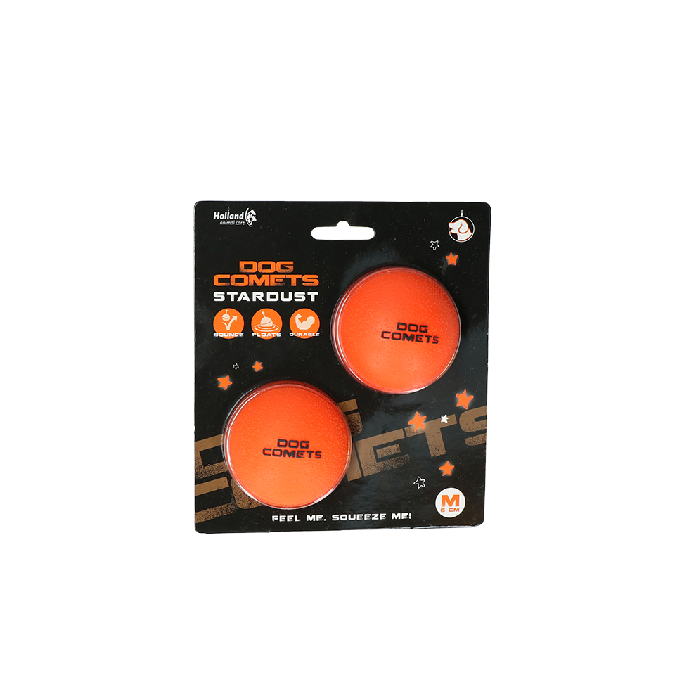 Dog Comets Ball Stardust Oranje M 2-pack