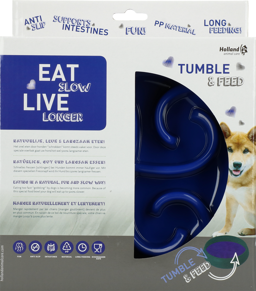 Eat Slow Live Longer Tumble Feeder Grey