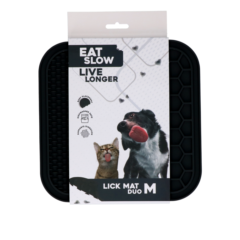Eat Slow Live Longer Lick Mat Duo M Grey