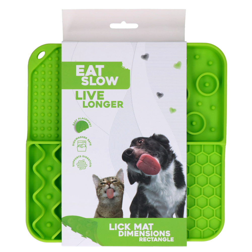 Eat Slow Live Longer Lick Mat Dimensions Rectangle Green