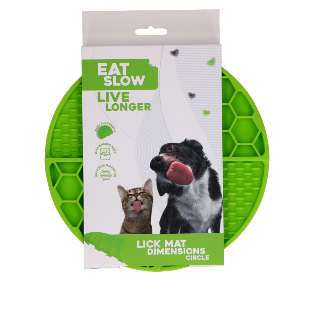 Eat Slow Live Longer Lick Mat Dimensions Circle Green