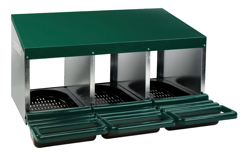 Pluimvee legnest (3 st.) met plastic vloer