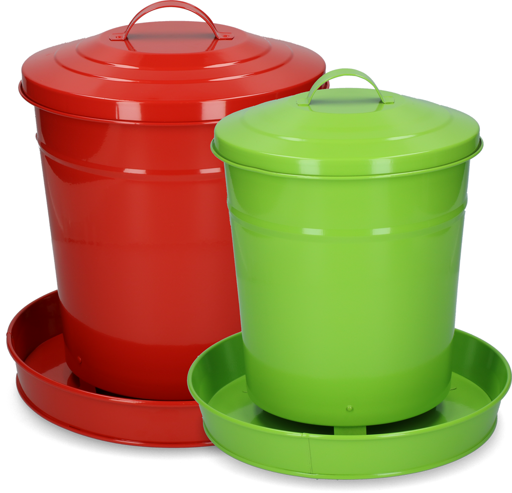Pluimvee voertoren metaal 6 kg rood