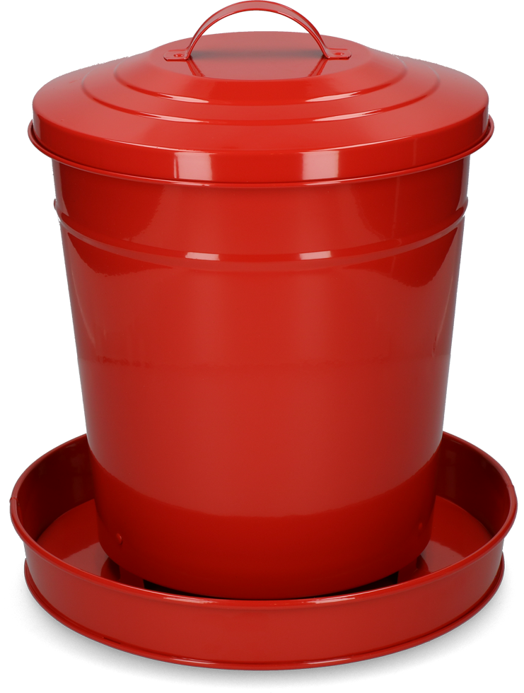 Pluimvee voertoren metaal 6 kg rood