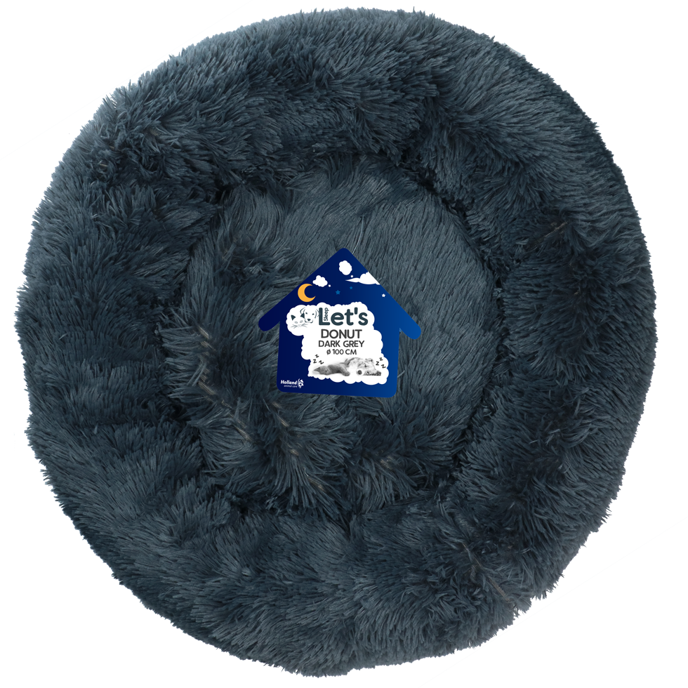 Let's Sleep Donut 100 cm Donkergrijs
