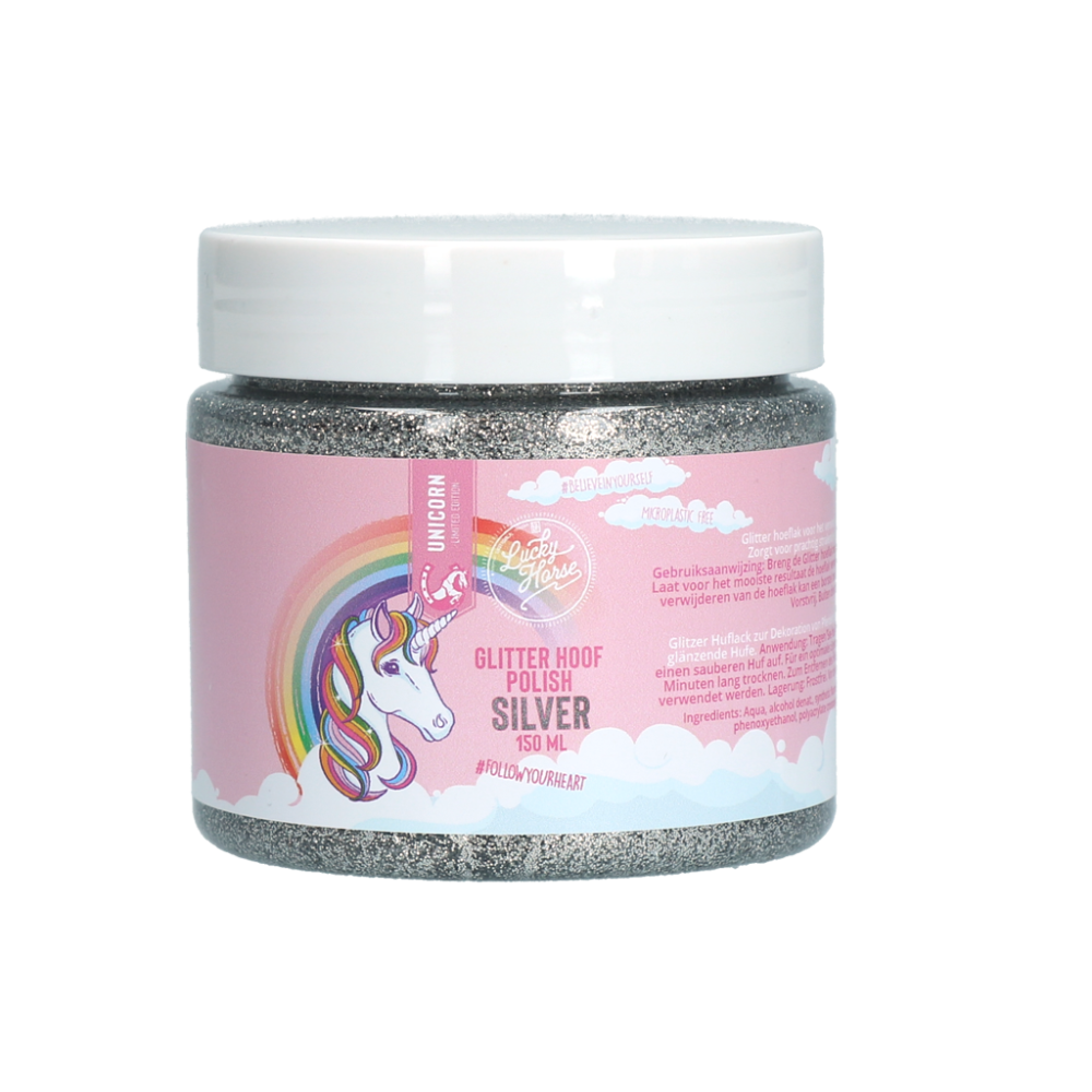 Lucky Horse Glitter Hoeflak Zilver