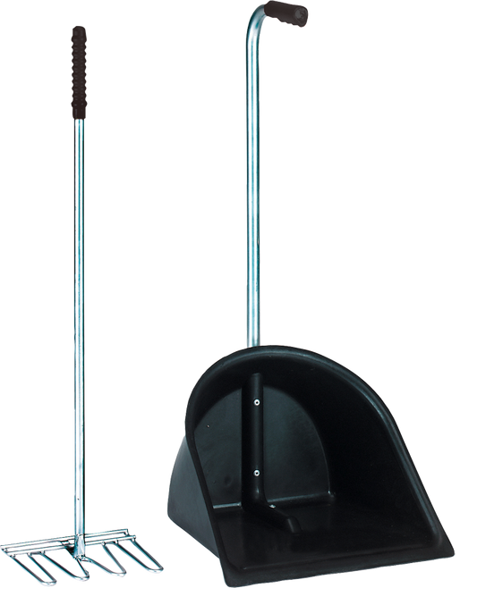 Mestboy opraapbak 78 cm + hark 85 cm zwart