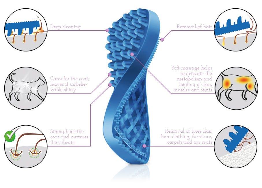 Pet+Me Cat short hair brush blue