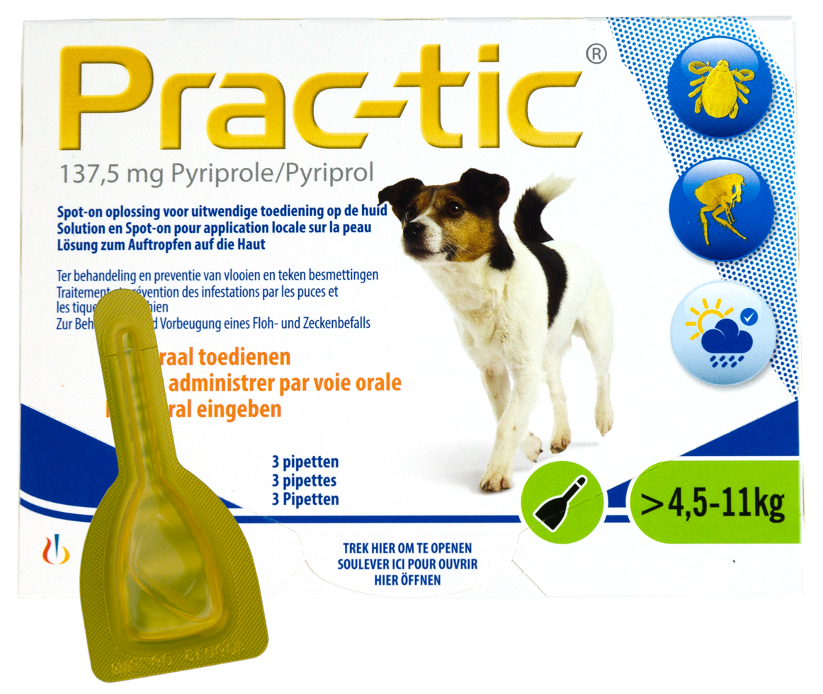 Prac-Tic 137,5 mg Teek&Vlo (4,5-11 kg) 3 pipet