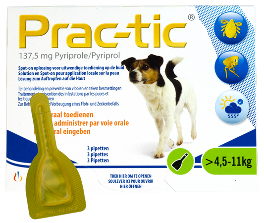 Prac-Tic 137,5 mg Teek&Vlo (4,5-11 kg) 3 pipet