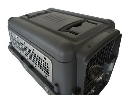 Topmast Pawsport Reisbench - IATA Transportbox - Antraciet - Maat XXL - 67 x 101 x 75 cm