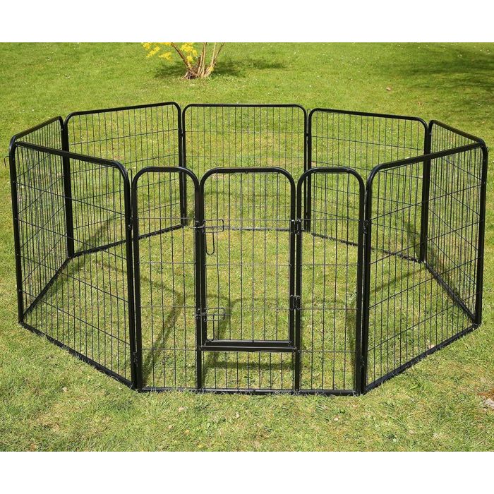 Topmast Puppyren Premium Zwart Gecoat - 640 cm | 100 cm hoog