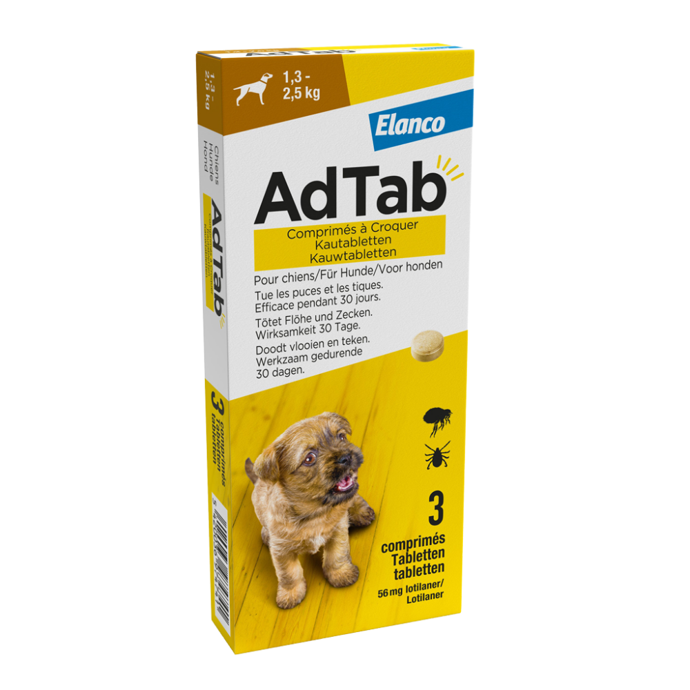 Elanco AdTab kauwtabletten hond (1,3 - 2,5 kg)