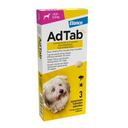 Elanco AdTab kauwtabletten hond (>2,5 - 5,5 kg)