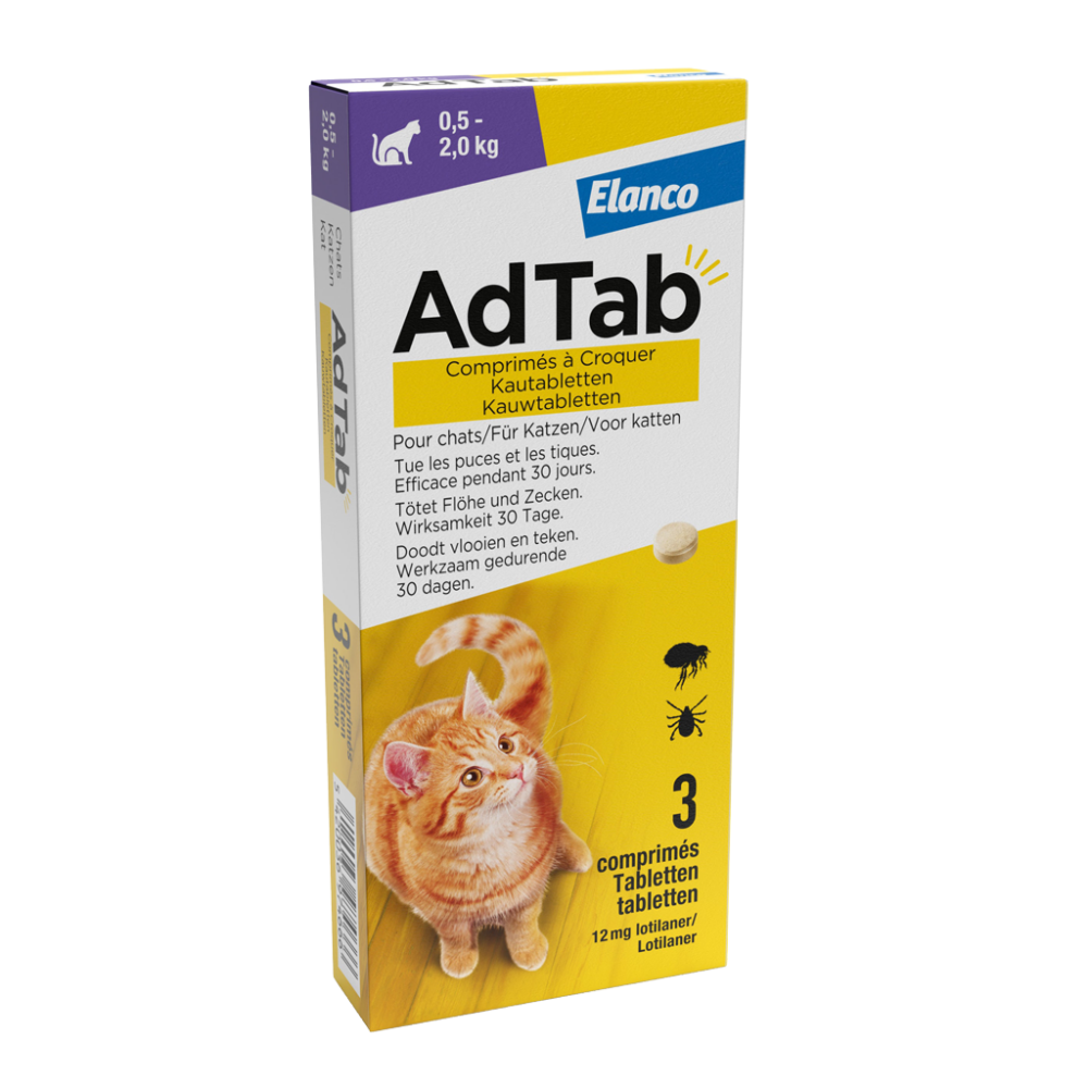 Elanco AdTab kauwtabletten kat (0,5 - 2,0 kg)