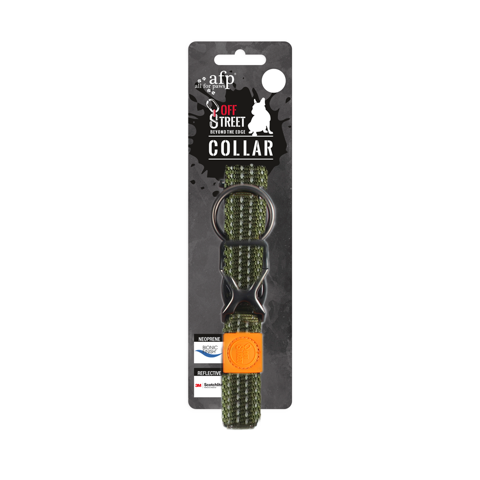 AFP Off Street - Dog Collar Olijfgroen S