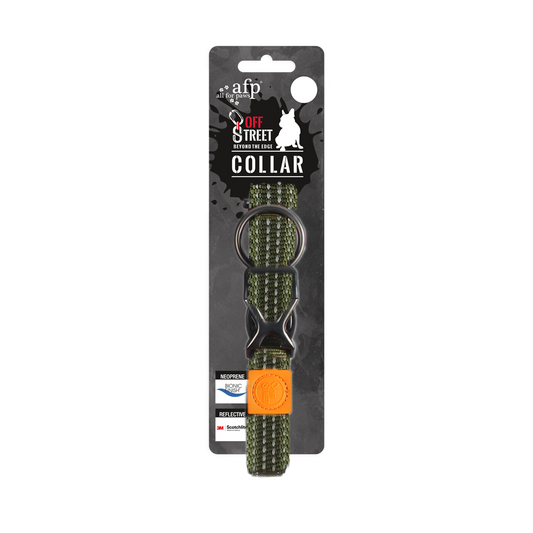AFP Off Street - Dog Collar Olijfgroen S