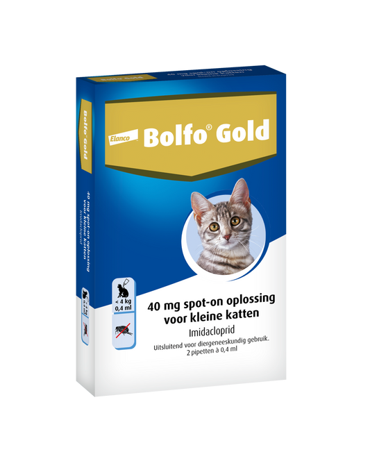 Bolfo Gold Vlooiendruppels Kat - Tot 4 kg - 40 mg 2 pipetten