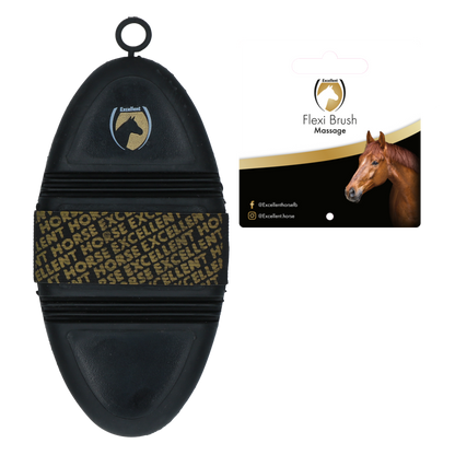 Excellent Horse Flexi Brush Massage Black
