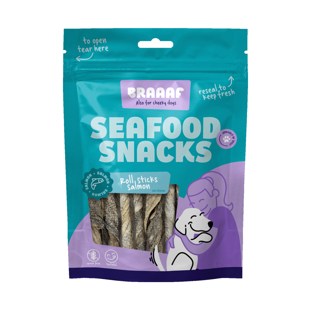 Braaaf Seafood Zalm Roll Sticks - 12 cm