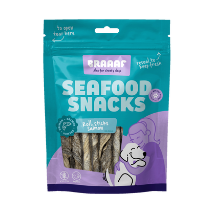 Braaaf Seafood Zalm Roll Sticks - 12 cm