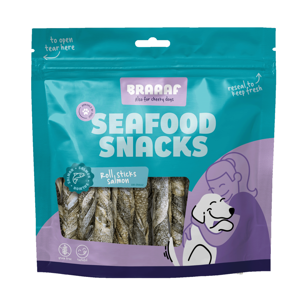 Braaaf Seafood Zalm Roll Sticks - 12 cm (175 gr)