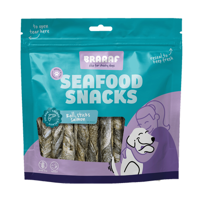 Braaaf Seafood Zalm Roll Sticks - 12 cm (175 gr)