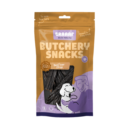 Braaaf Butchery Snacks Runderlever reepjes 150 g
